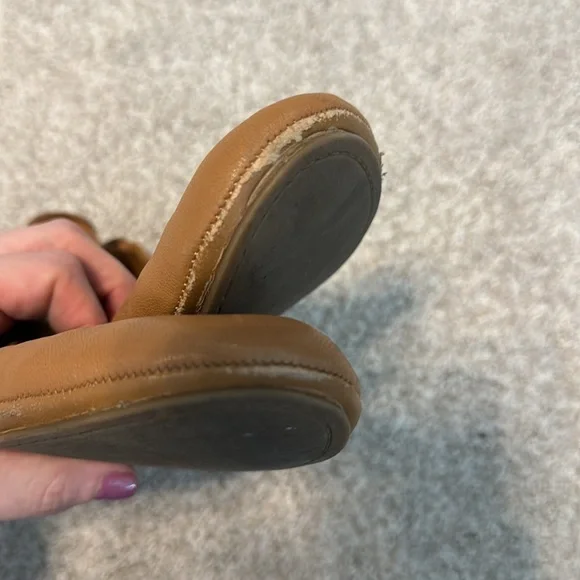 Tory Burch Women’s Tan Brown Leather Ballet Flats - Picture 6 of 6